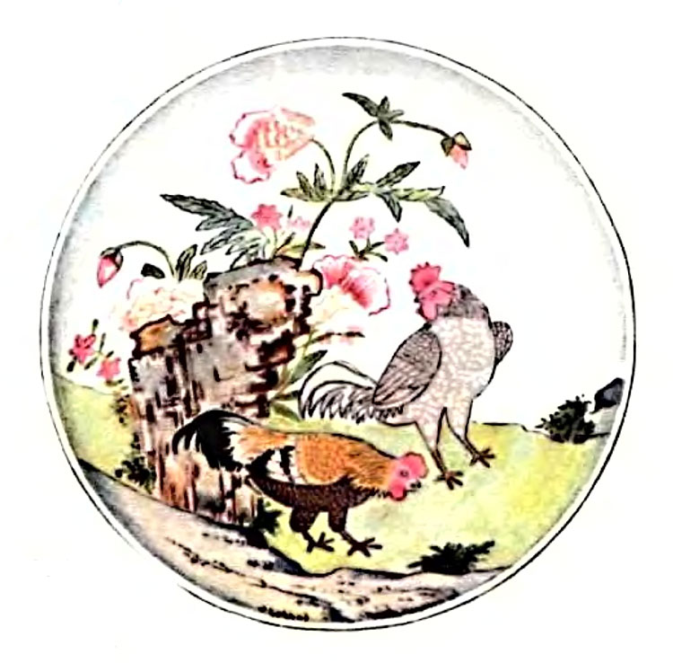 У китайских художников существовали свои излюбленные рисунки: нежные розовые цветы лотоса, яркие бабочки, птицы, синие, красные или зелёные драконы